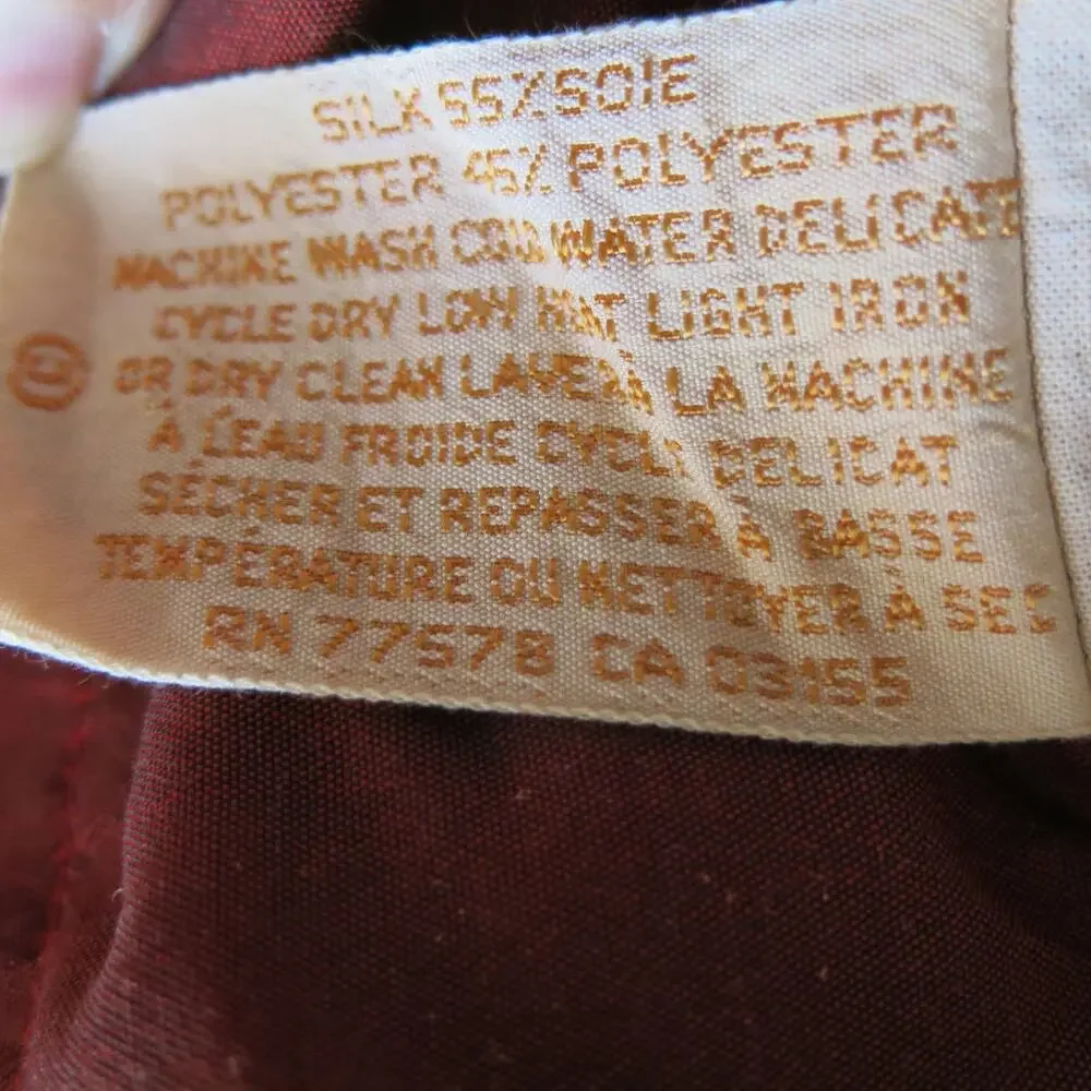 Vintage APRIL CORNELL Curtain Valence Swag Panel Pocket Rod Silk Blend Lined Red